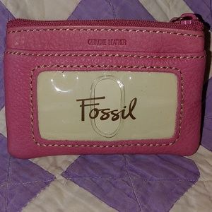 Fossil pink leather coin purse